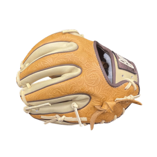 11.5 inch right hand throw royal dual welting inlay style i web laced floral paisley tan brown blonde kip